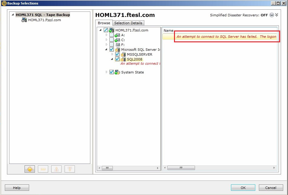 Backup Exec - Unable to attach to a resource - Welcome to www.DoitFixit.com
